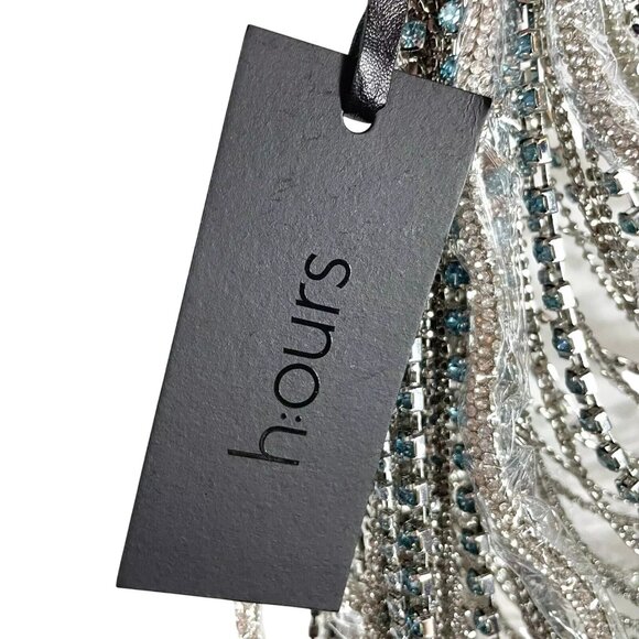 h:ours Milana Rhinestone Top in Multi Mint Medium New Womens Chain Rope Tank - Picture 9 of 11